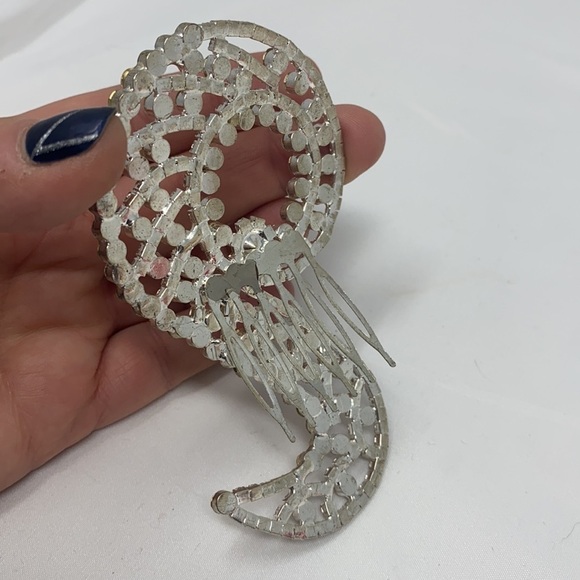 Large 4.5” Rhinestone Hair Comb Accessory - Picture 5 of 7